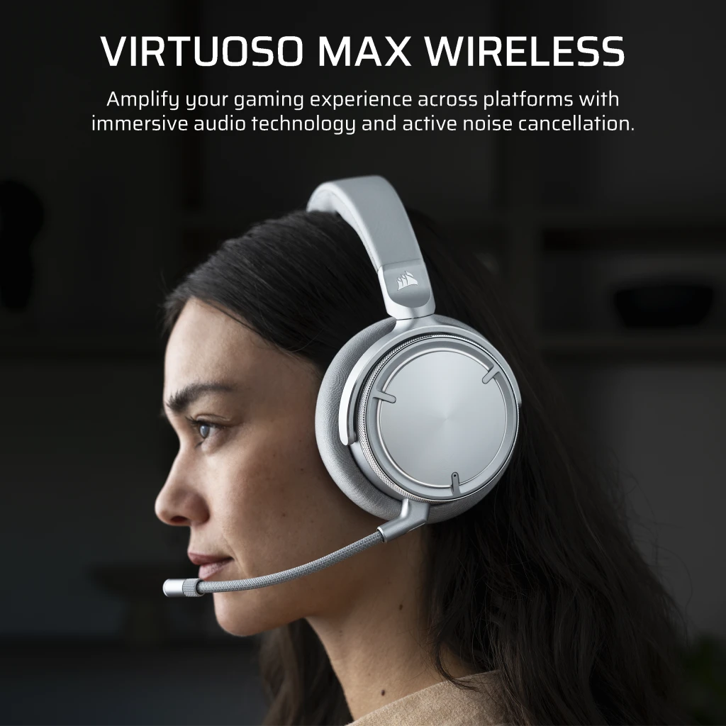 VIRTUOSO MAX ワイヤレス ゲーミングヘッドセット、シルバー